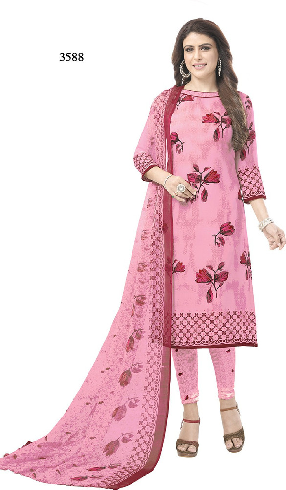 Poonam Fashion Crepe Floral Print Kurta u0026 Churidar Material Price in India  - Buy Poonam Fashion Crepe Floral Print Kurta u0026 Churidar Material online at  Flipkart.com