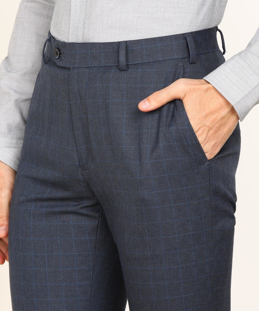 RAYMOND COMBO OF FIROZI CHECKS SHIRT AND DARK BLUE TROUSER