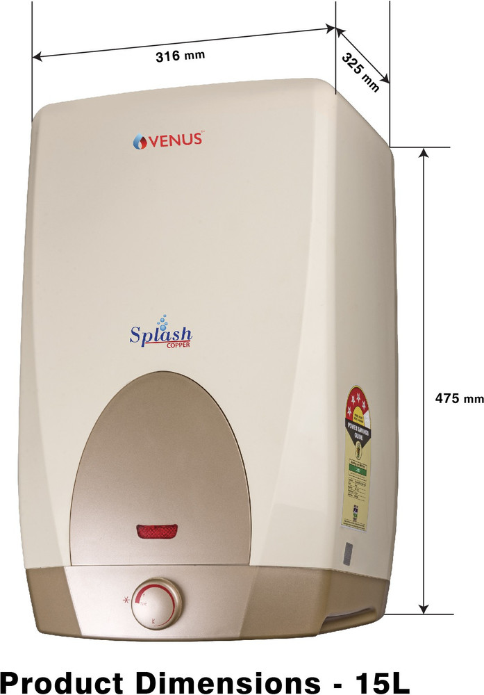 Venus 15 L Storage Water Geyser (Splash Copper 15CU, Honey Gold) Price in  India - Buy Venus 15 L Storage Water Geyser (Splash Copper 15CU, Honey  Gold) online at Flipkart.com