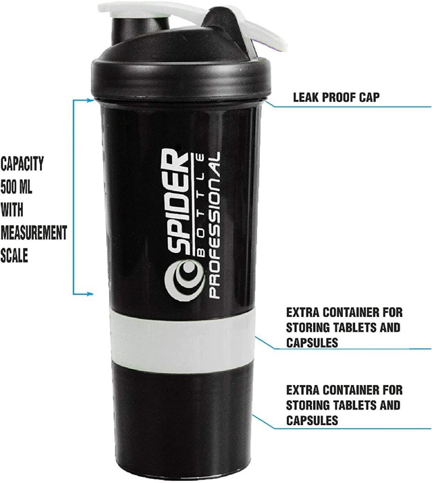 Gym Shaker Bottle 600 ml, Shaker Bottles for Protein Shake 100% Leakproof  Guarantee Protein Shaker/