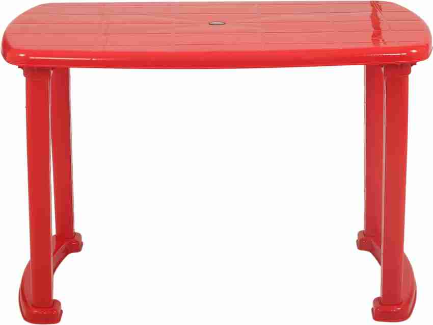 Supreme Arjun Dining Table Red 4 Seater Plastic Outdoor Table