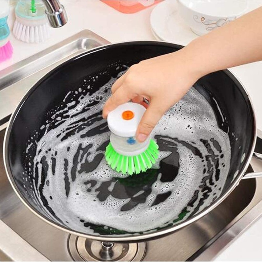Dish Matic Washing Up Brush Sponge Liquid Dispenser Quality Washing Refills  Tool
