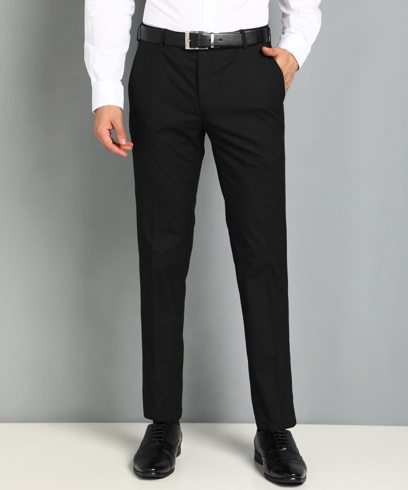 Buy RAYMOND Black Mens 4 Pocket Solid Formal Trousers  Shoppers Stop
