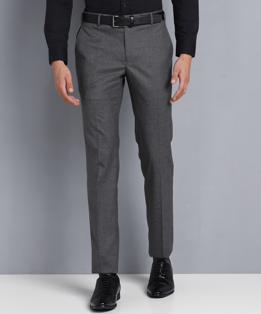 Buy Raymond Dark Grey Slim Fit Flat Front Trousers for Mens Online  Tata  CLiQ