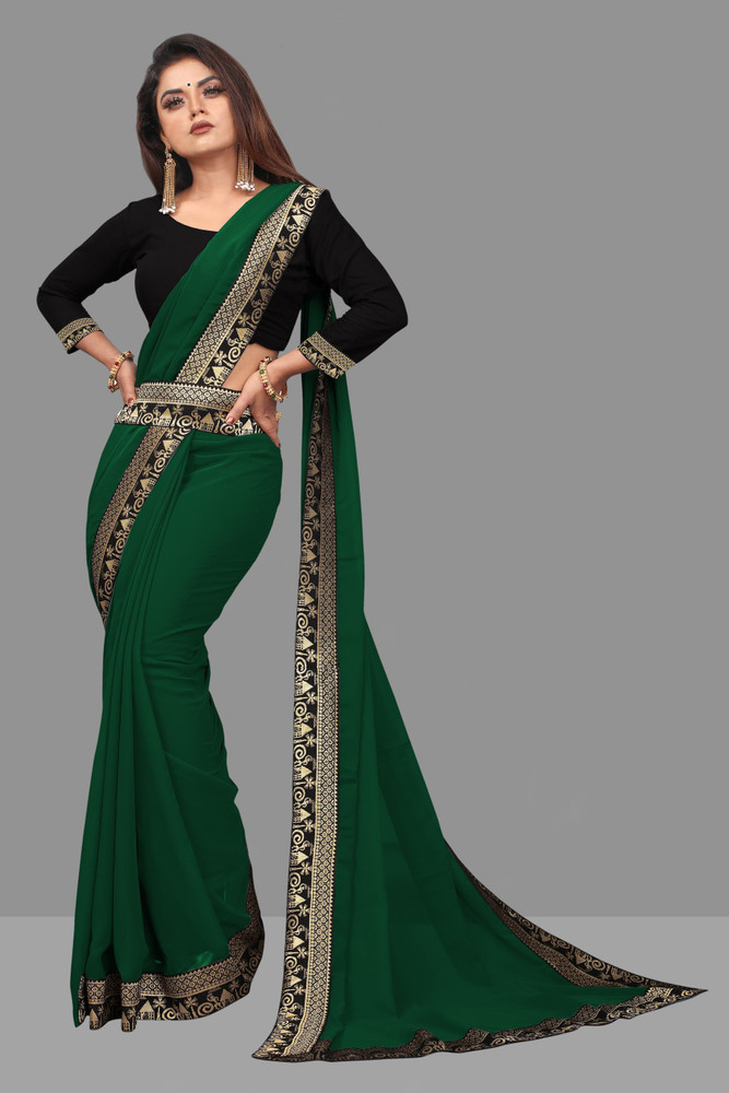 Daily Wear Georgette Dark Green Sarees 