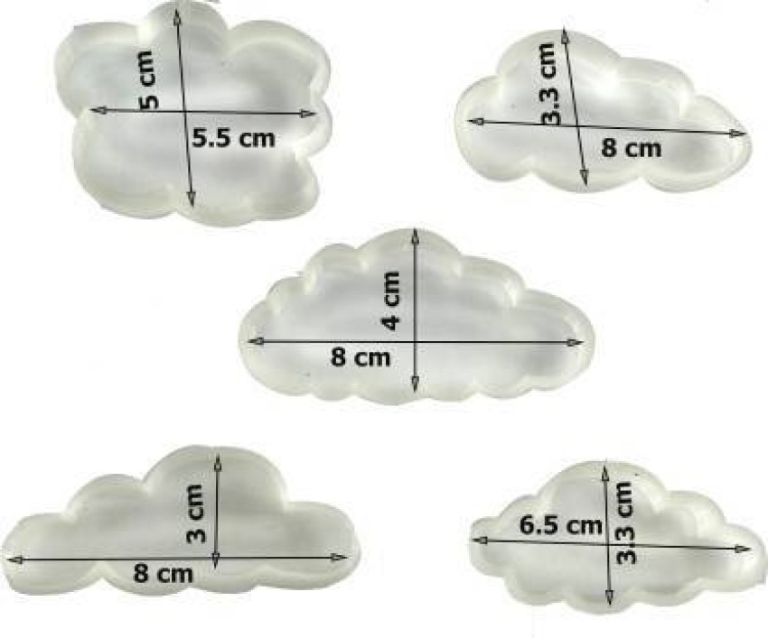 5 PC Clouds and Cloud Shape Cookie Cutter Set 