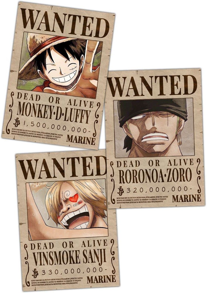 Thepaper9store One piece Wanted posters Anime posterSet of 9 one piece  pirates poster Self