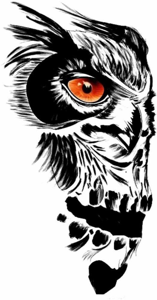 Amazoncom  Oottati 6 Sheets 21x15cm Old School Black Sketch Snow Owl  Totem Arm Temporary Tattoo Stickers Perfect for Parties Events and More   Beauty  Personal Care