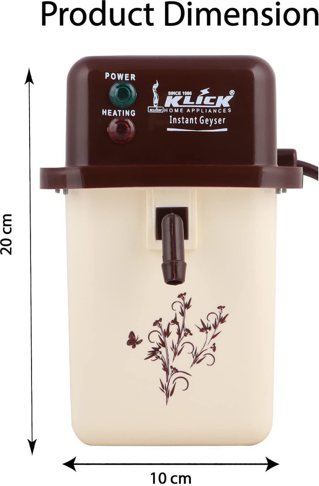 KLICK 1 L Instant Water Geyser (Instant Geyser 3000 Watt with Auto Shut Off  Feature Portable Water Heater for Residential u0026 Professional Use (1 Ltr),  Multicolor) Price in India - Buy KLICK