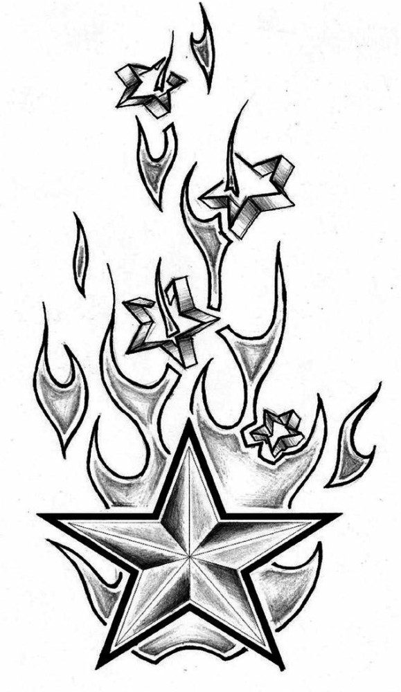 Lexica  Tattoo design star simple design on white background clean black  pen drawing