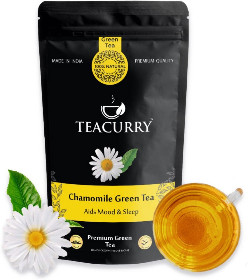 HINDUSVEDA TEA  Chamomile Green Tea 50 Tea Bags  Chamomile Tea  Green Tea   with 100 Natural Chamomile Flower  Green Tea For Good Sleep  Weight  loss  Relaxation Box 2 x 25 Bags