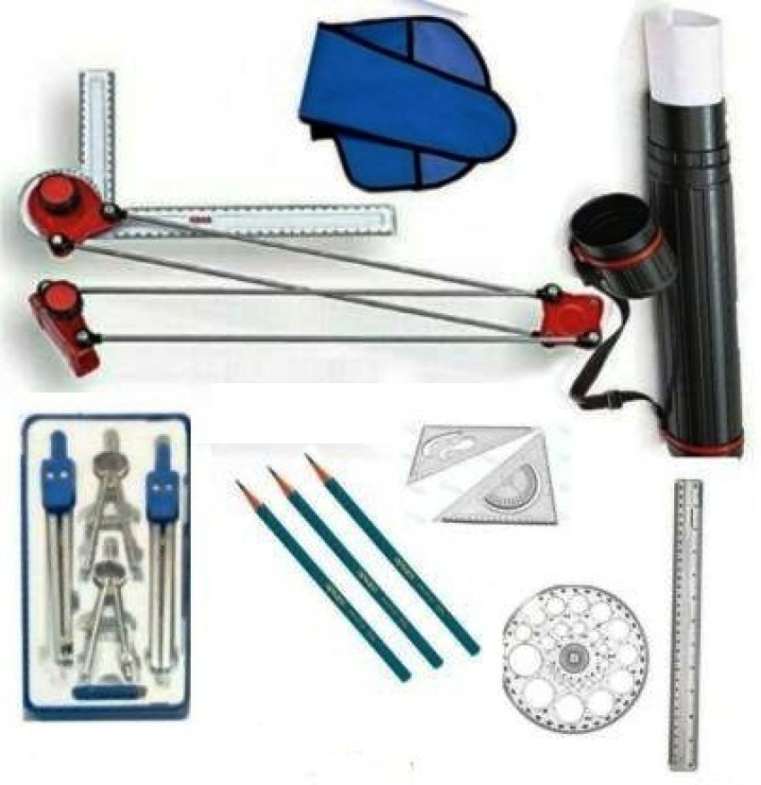 Antiquity Mini Drafter Contains Sheet Container Tube, Scales, Procircle, Set  Square and Board Clips with Roller Scale for Engineering Drawing Students,  Architect, Artist Drafting Compass Set (Number of 8) Drafting Kit Price