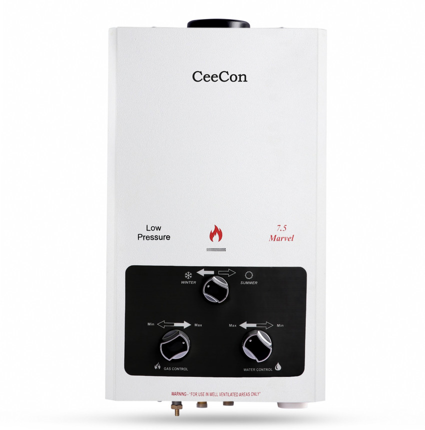 Ceecon 7.5 L Gas Water Geyser (Eco Flame 7.5 LTR Copper Tank 5 Star, White,  Smoke Brown) Price in India - Buy Ceecon 7.5 L Gas Water Geyser (Eco Flame 7.5  LTR