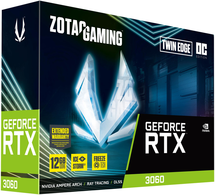 ZOTAC NVIDIA RTX 3060 Twin Edge OC 12 GB GDDR6 Graphics Card