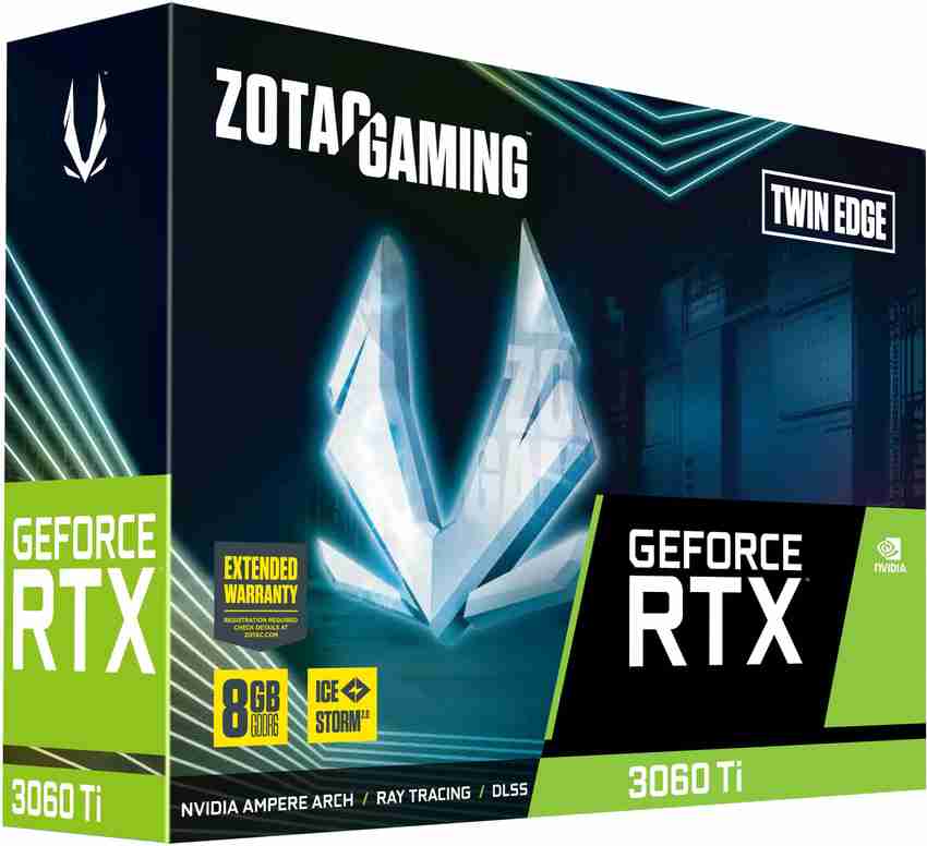 ZOTAC NVIDIA RTX 3060 Ti Twin Edge LHR 8 GB GDDR6 Graphics