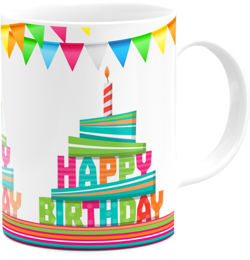 Black Happy Birthday Cursive Cake Topper - Online Party Supplies