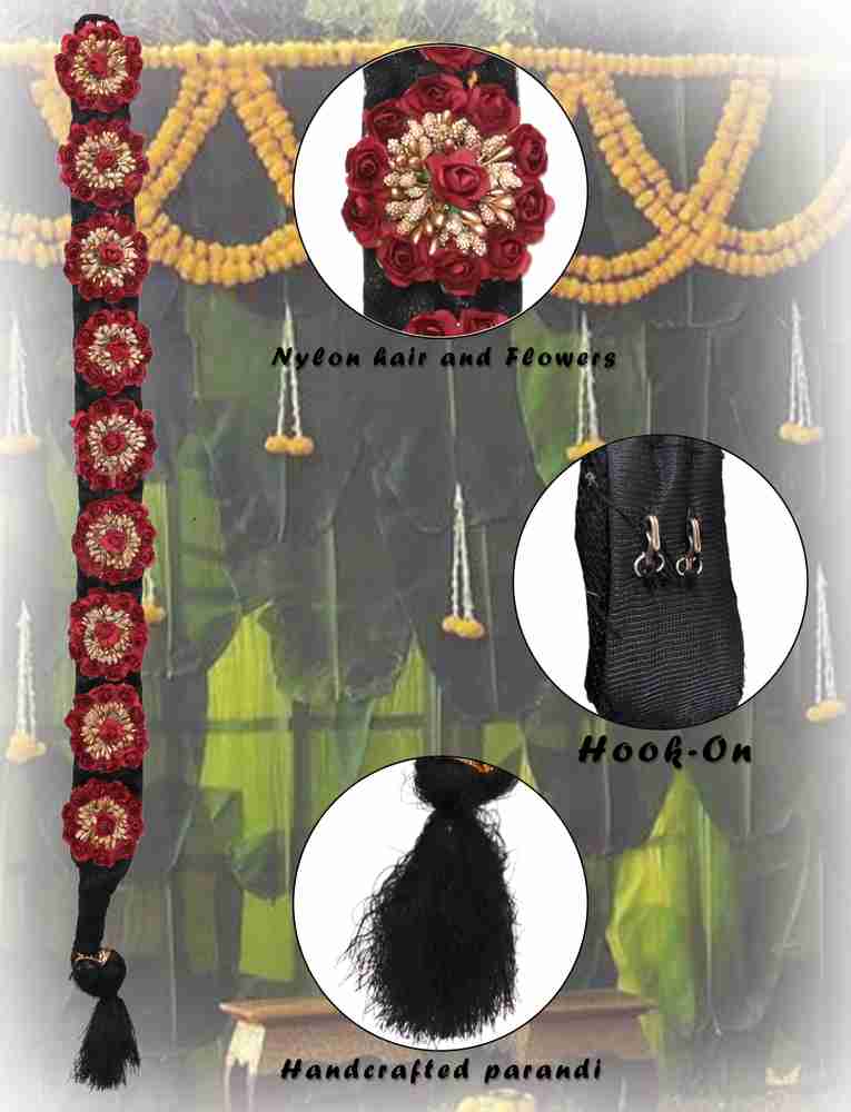 Krenoz Bharatanatyam Savaram & Kunjalam Kemp Ready Jada Set Hair Accessories/Hair Choti With 4 Flower's Jada Set For Women/Wedding Accessories/Hair (ChotiNew72) Hair Accessory Set Price in India - Buy Krenoz Bharatanatyam Savaram Krenoz Bharatanatyam Savaram & Kunjalam Kemp Ready Jada Set Hair Accessories/Hair Choti With 4 Flower's Jada Set For Women/Wedding Accessories/Hair (ChotiNew72) Hair Accessory Set Price in India - Buy Krenoz Bharatanatyam Savaram