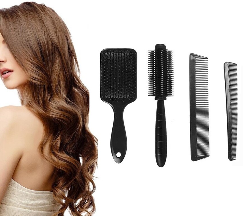 Majestique Round Handle Comb  Wide CombFine Tooth Comb for Hair Care  Straightening Hair Comb Styling for Women Girls Men  Color May Vary  Pack of 2  JioMart