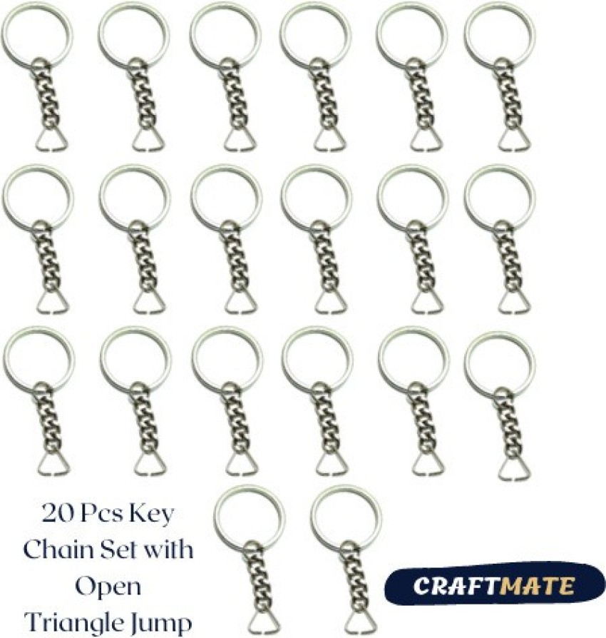 Newflager 3 inch Flat Key Rings - Very Large Split Key Rings - Silver Steel Round Edged Circular Keychain Ring Clips - Sturdy Key Chain Ring Connector (Pack