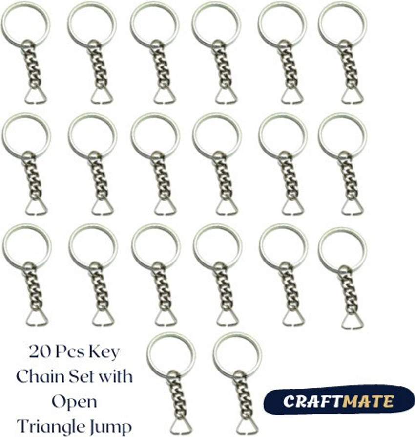 100sets Key Ring With Chain And Open Jump,1 Inch Split, 54 OFF