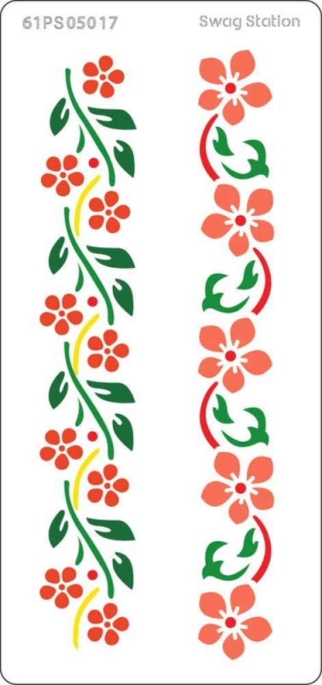 SWAGSTATION Flower Border Stencil Design Reusable Painting Template for Art  and Craft (8x4) Stencil for Painting Art Journal, Furniture Painting,  Clothes, Home Décor Border Stencils for Craft : : Home & Kitchen