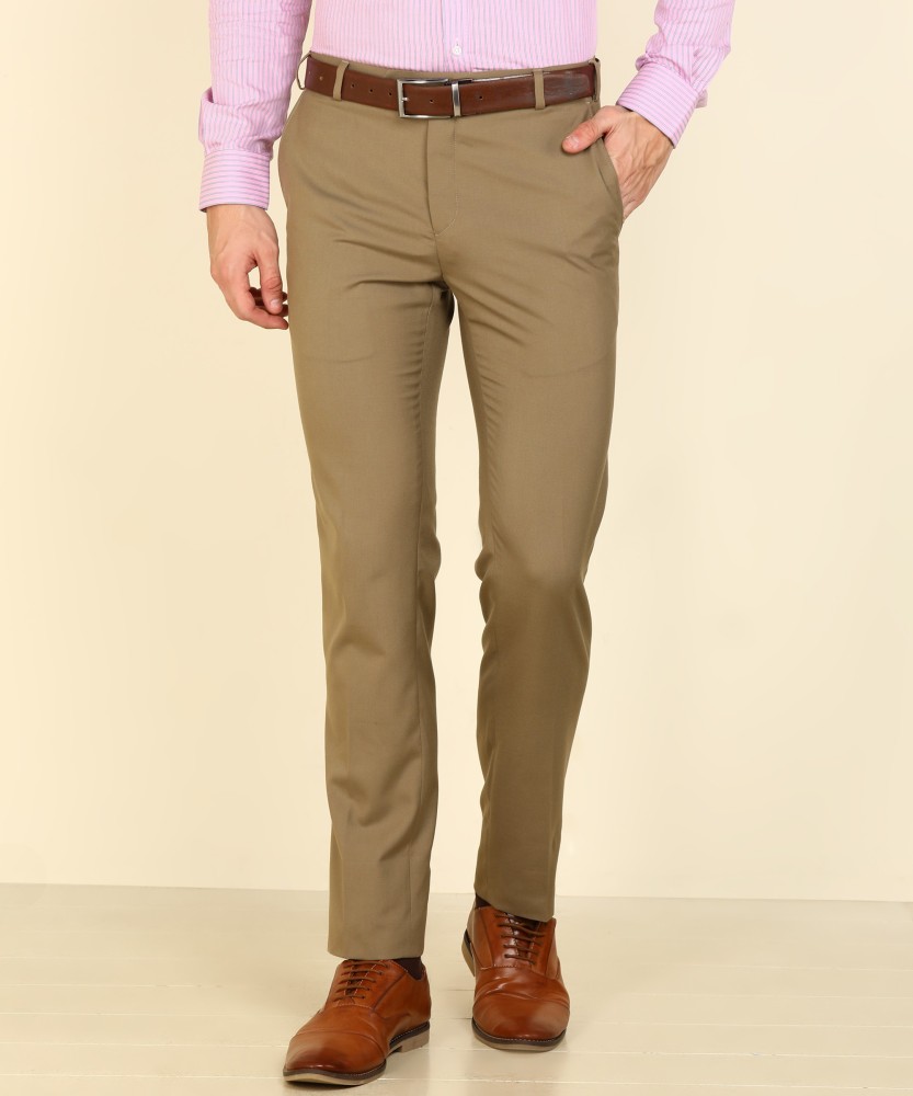 Linen Blend Slim Fit Suit Pants in Khaki  Hallensteins NZ