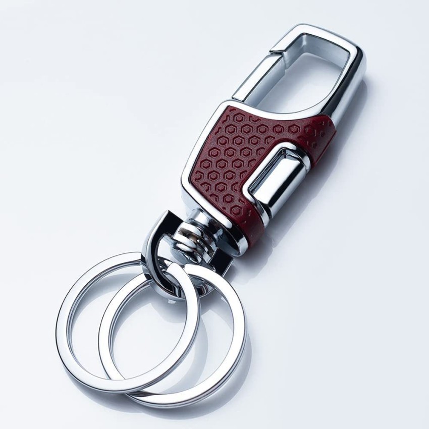 Buy Indeed Leather Hook Locking Silver Metal Key Ring Key, 52% OFF