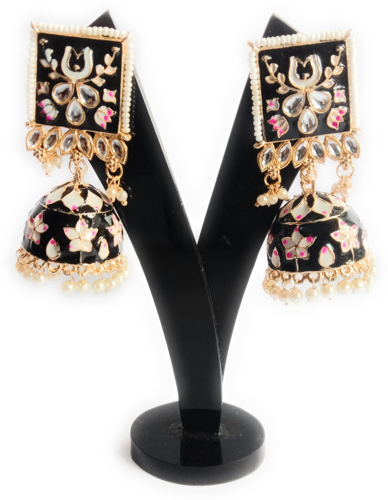 Flipkartcom  Buy Gautam Gold Plated Pearl Peacock Jhumka Earrings for  Women Girl O Brass Metal Jhumki Earring Online at Best Prices in India