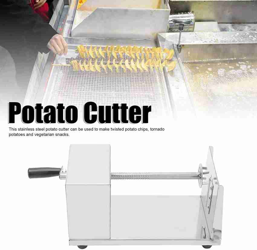 Stainless Steel, Iron Potato Spiral Cutter Machine Twister Curly French Fry  Tornado Slicer, Metallic Potato Spiral