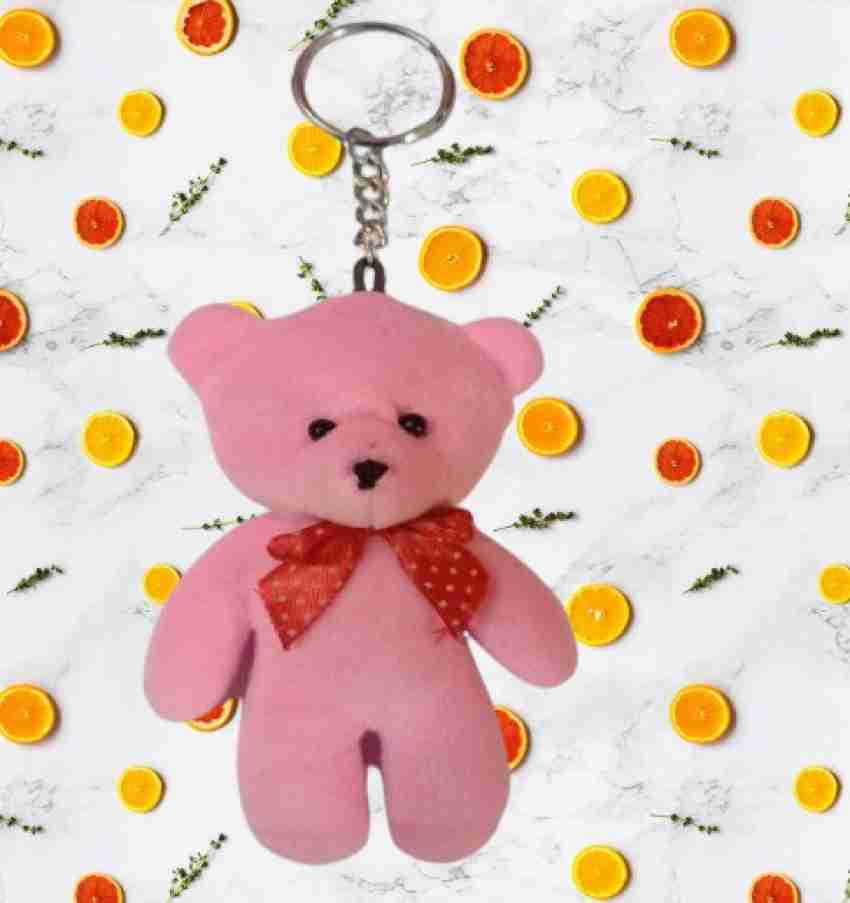 Cute Girls Pompom Teddy Bear Toy Keychain Women Plush Fur Cartoon Bear Key  Chain on Bag Car Doll Trinket Jewelry Wedding Gifts