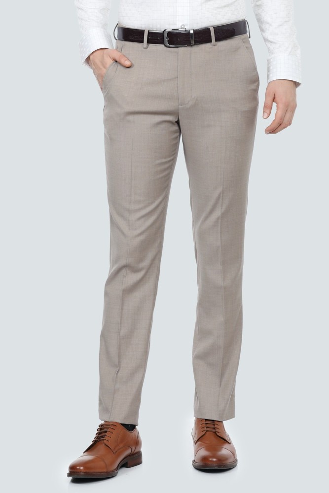 Buy LOUIS PHILIPPE Natural Solid Polyester Viscose Regular Fit Mens  Trousers  Shoppers Stop