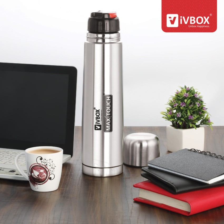 Milton Thermosteel Flip Lid 1000, Double Walled Vacuum Insulated Thermos  1000 ml | 34 oz | 1 Ltr | 24 Hours Hot and Cold Water Bottle with Cover