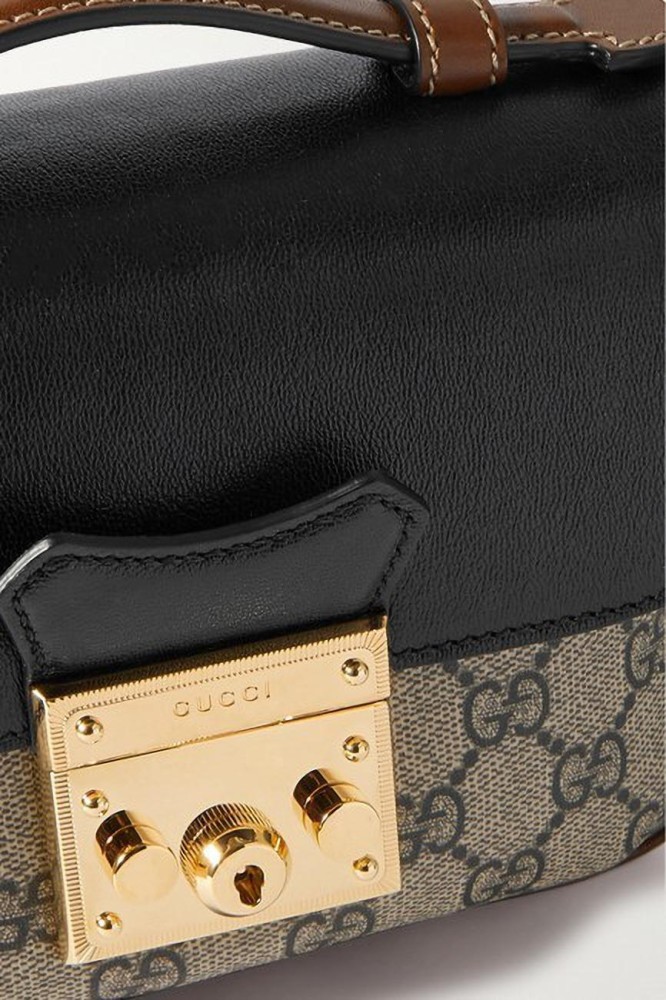 Gucci Mini GG Supreme Padlock Shoulder Bag - Black