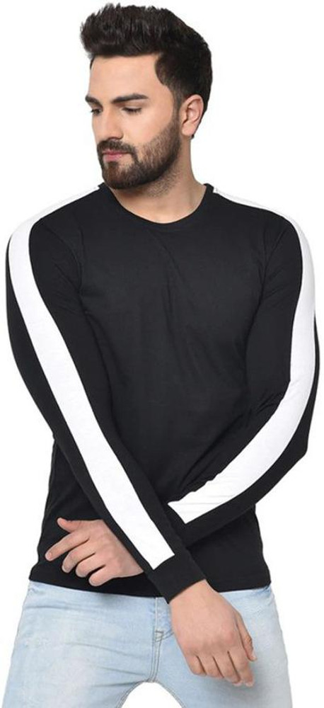 SDF Color Block Men Round Neck Black 