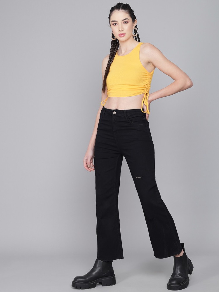 KOTTY Flared Women Black Jeans - Buy KOTTY Flared Women Black Jeans Online  at Best Prices in India