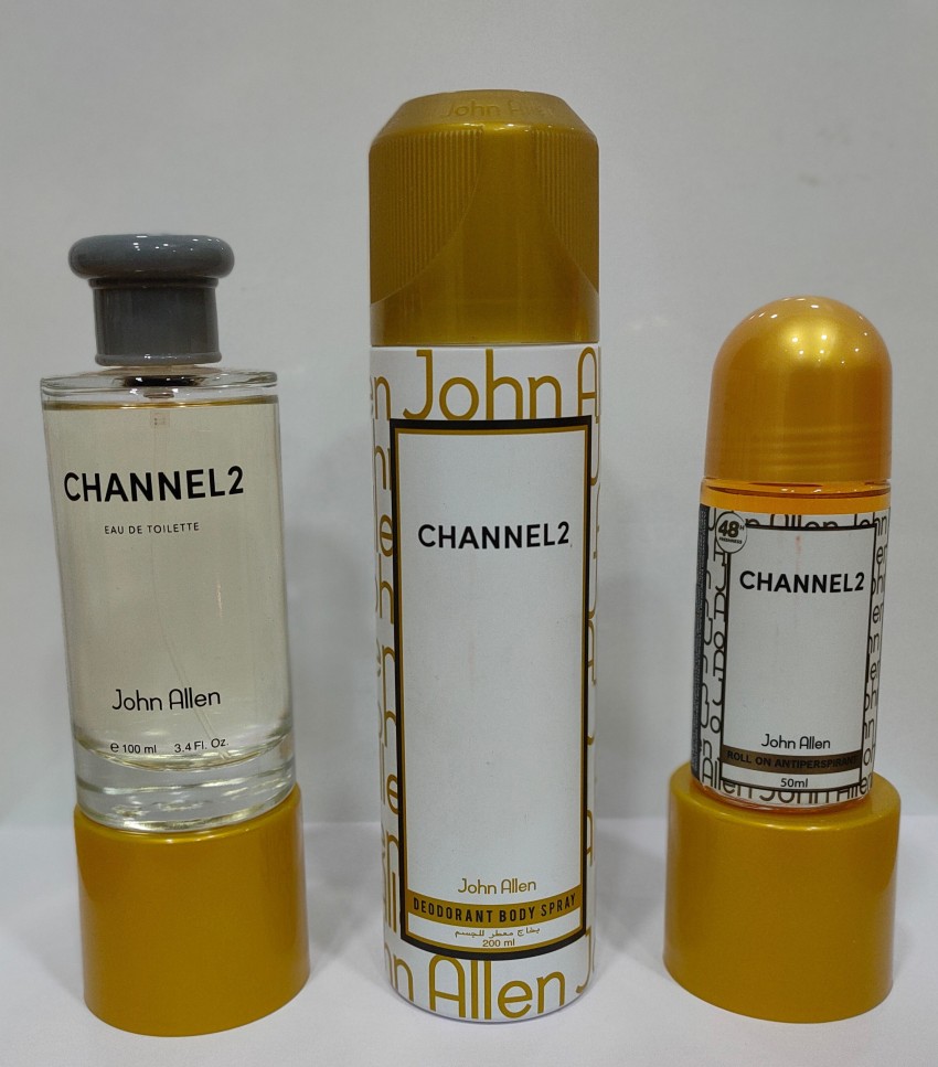 Buy JOHN ALLEN CHANNEL 2 GIFT SET PERFUME, ROLL ON & DEO Eau de Toilette -  350 ml Online In India