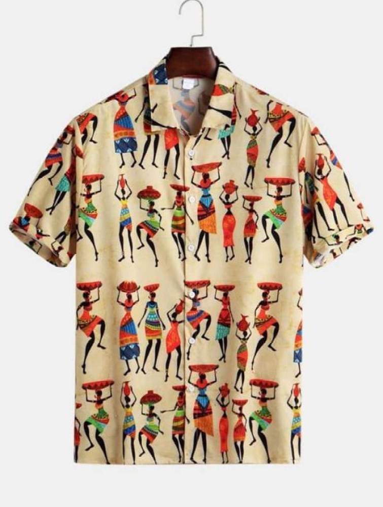TIGERSNAKE Men Printed Casual Beige Shirt - Buy TIGERSNAKE Men