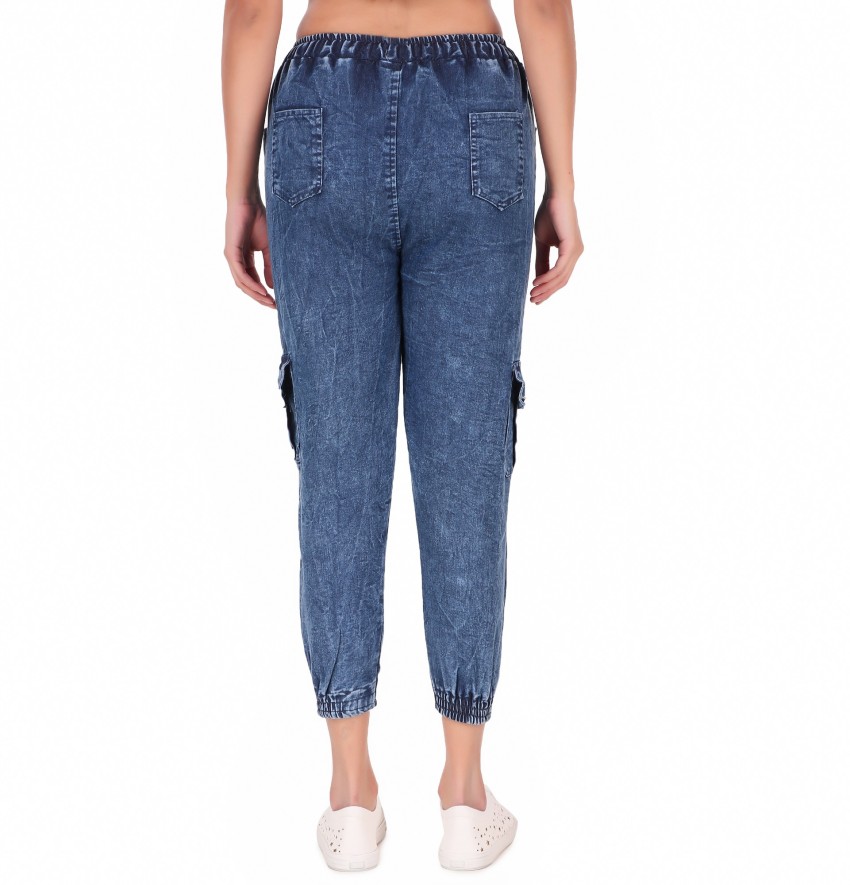 Women Denim Jogger, Jeans (free size for waist all sizes)(blue denim  joggers womens, plus