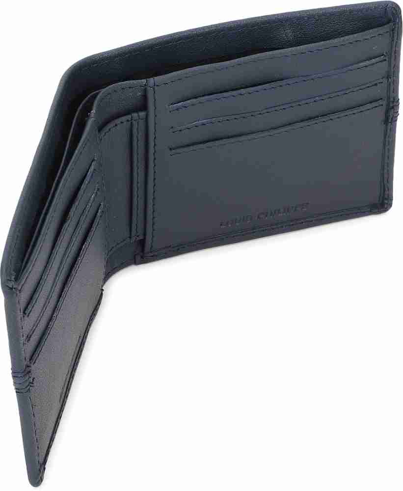 Louis Philippe Men Navy Textured Leather Wallet