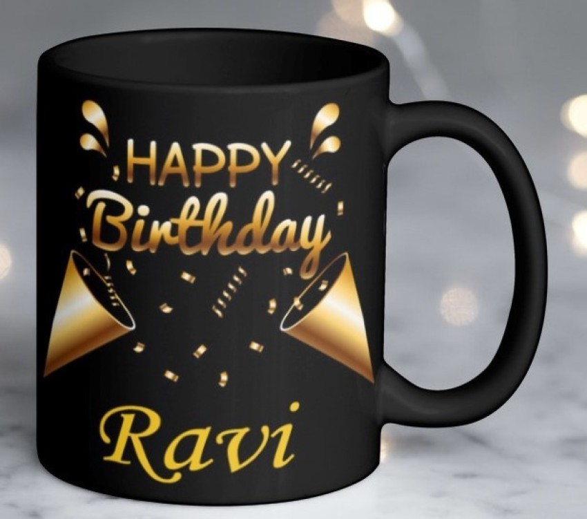 Happy Birthday Ravi - Birthday Cake Personalised Ceramic Mug :  Amazon.co.uk: Home & Kitchen