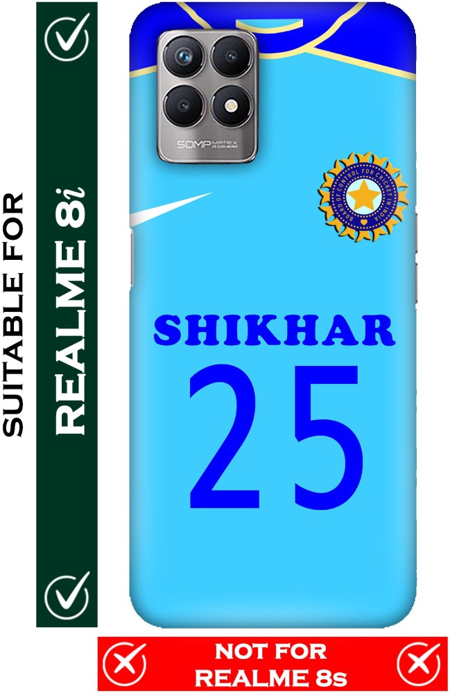 FULLYIDEA Back Cover for realme 8i, RMX3151, Shikhar Dhawan Jersey