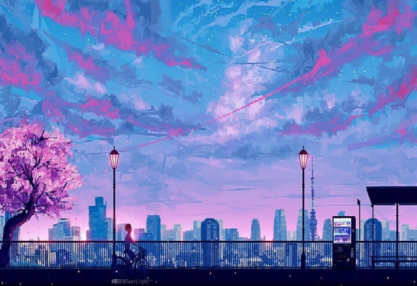 HD wallpaper anime art city detail original scenic  Wallpaper Flare