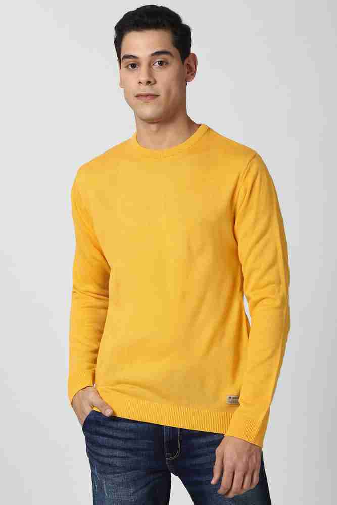 Peter England University Solid Casual Men Yellow Sweater - Buy Peter  England University Solid Casual Men Yellow Sweater Online at Best Prices in  India | Flipkart.com