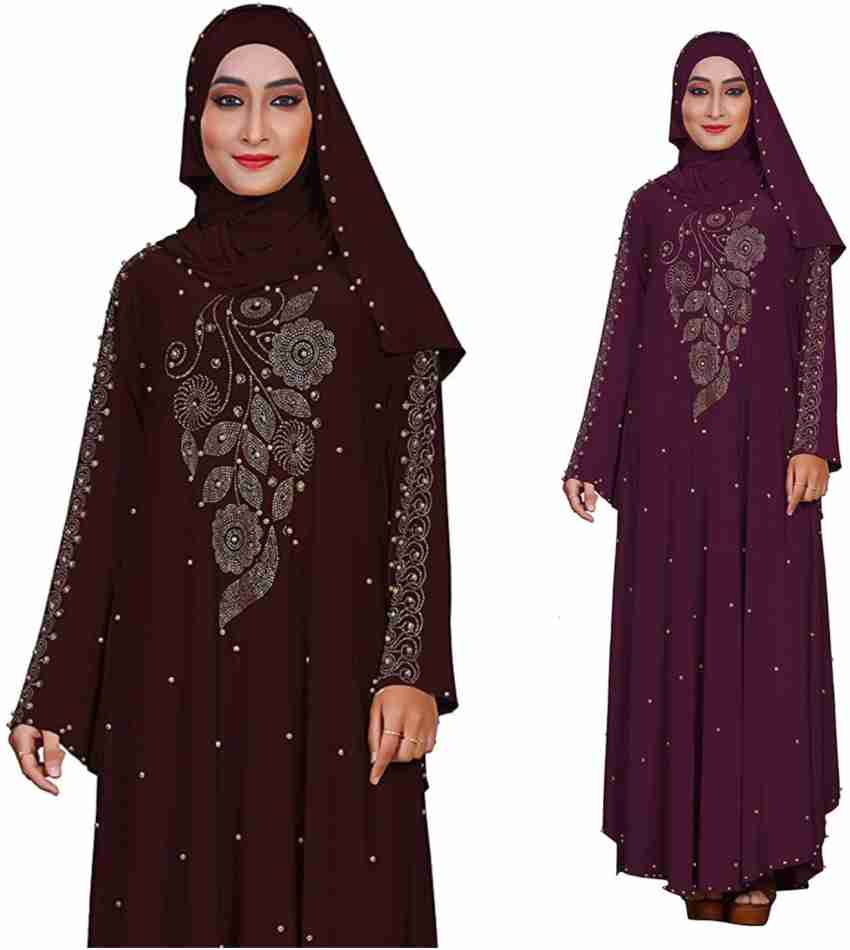 ARAB Combo Lycra Abaya Burqa Beads Stone Full Sleeves with ...