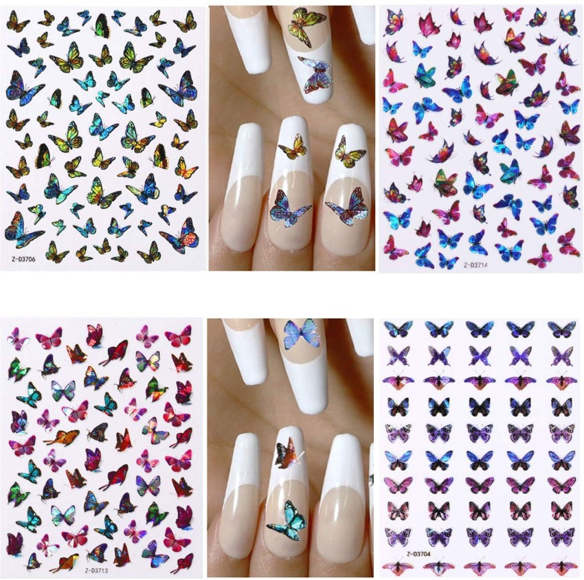 Charm Nail sticker, (flat & 3D Self-AdhesiveNail Decals Leaf Nail Art