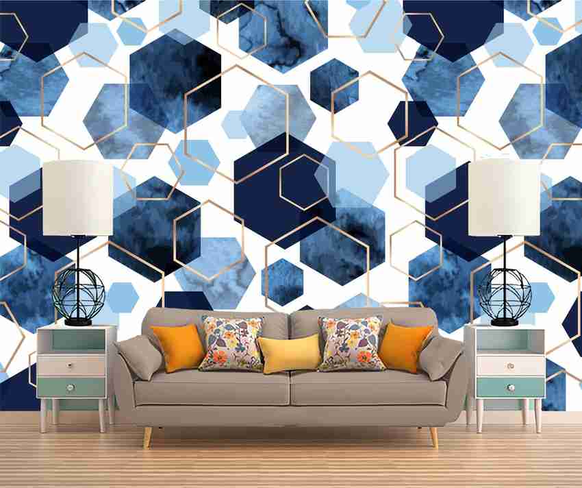 Living Room Wallpaper Blue