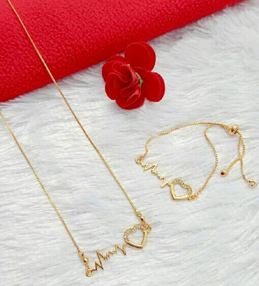 Golden Heartbeat Bracelet with chain  Wearmerave