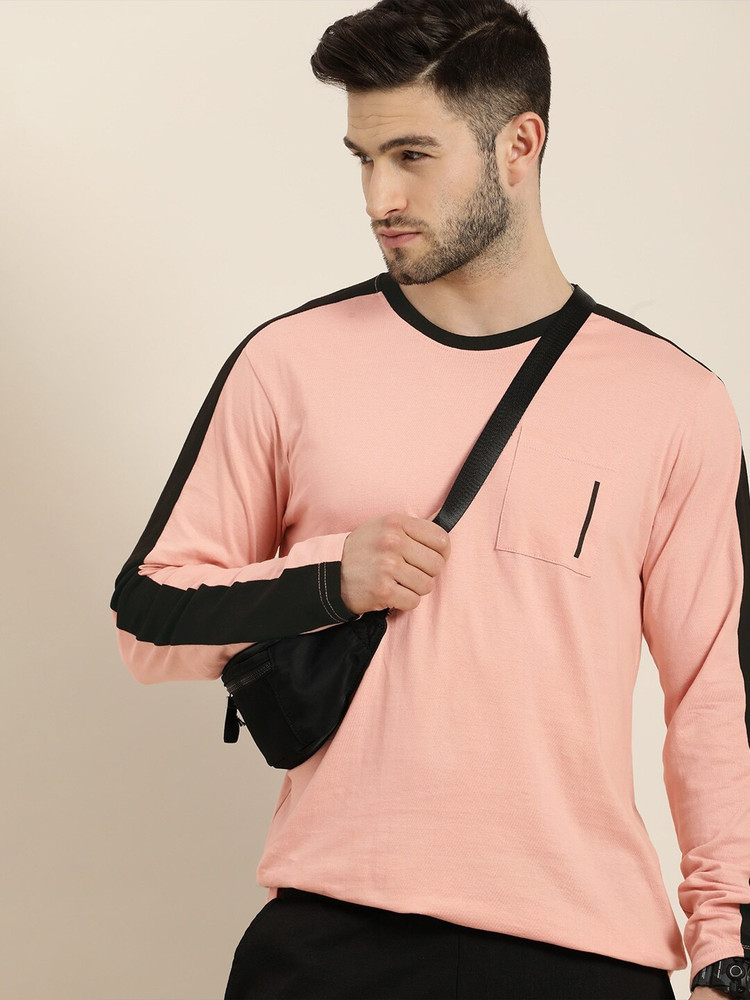 Moda Rapido Solid Men Round Neck Orange 