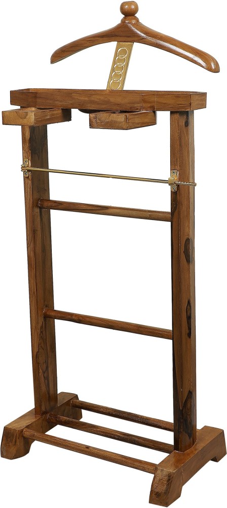 Beverly Studio Teak Wooden Coat Stand/Cloth Hanger - Pedestal Type (Le