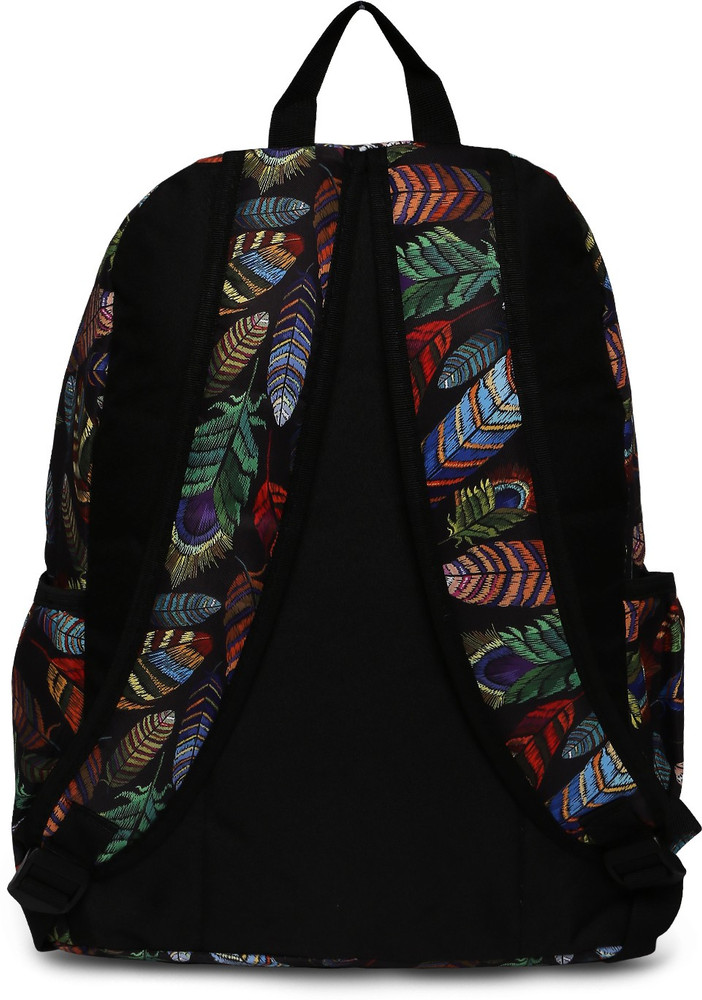 SATCHEL Multicolor Backpack with Peacock Feather Design 19.65 L
